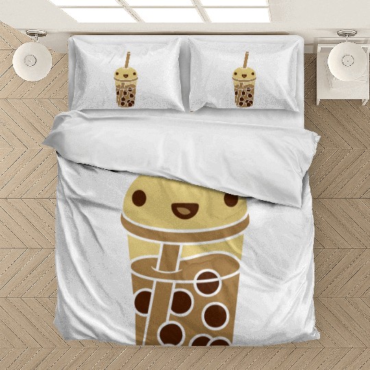 anime face bubble tea Bedding Sets