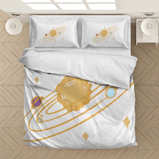 solar system with sparkles doodle Bedding Sets