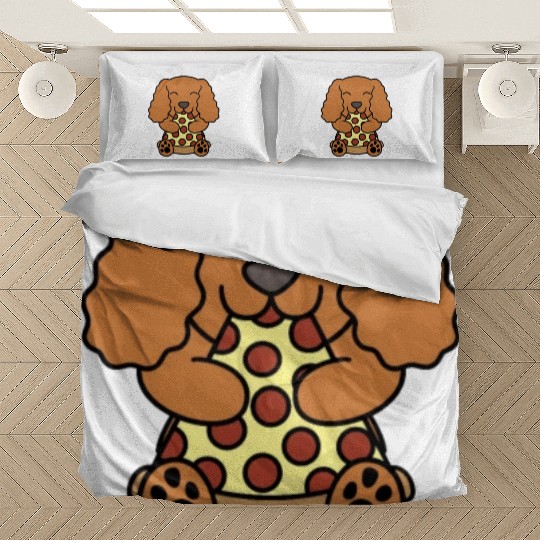 Cocker Spaniel Pizza Lover Bedding Sets