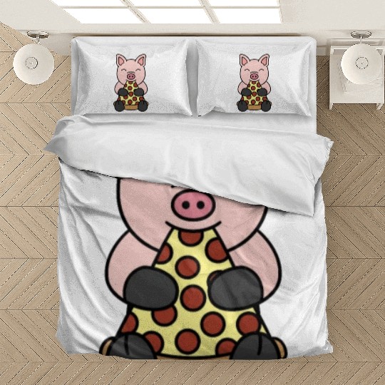 Mini Pig Pizza Lover Bedding Sets