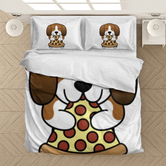 Basset Hound Pizza Lover Bedding Sets