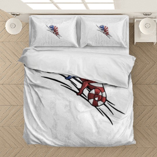 US Flag Patriotic American Chameleon in Stars Bedding Sets