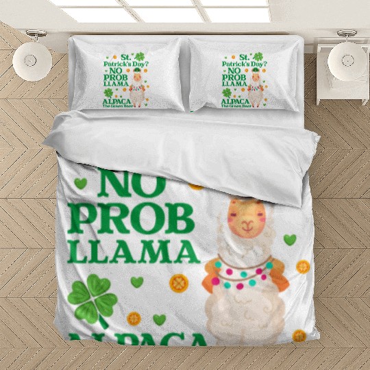 St. Patrick's Day? No Prob Llama Alpaca Green Beer Bedding Sets