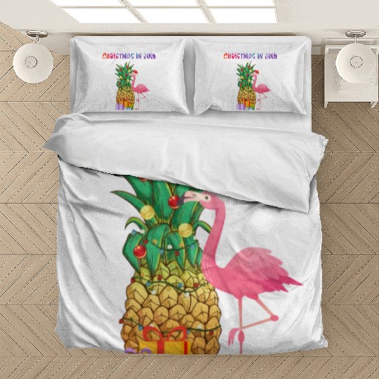 Christmas In July Pineapple Xmas Tree Lights Bedding Sets