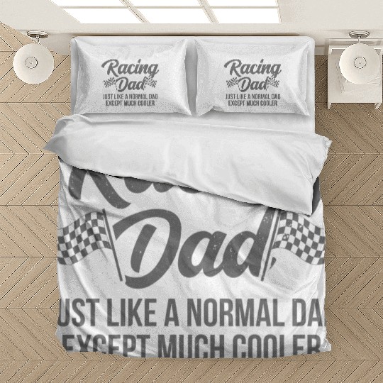 Pit Crew Checkered Flag Car Racing Dad Bedding Sets