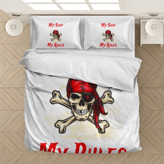 My Ship My Rules Pirates In The Darkest Night Bedding Sets