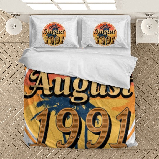 1991 August Birthday Greeting Bedding Sets
