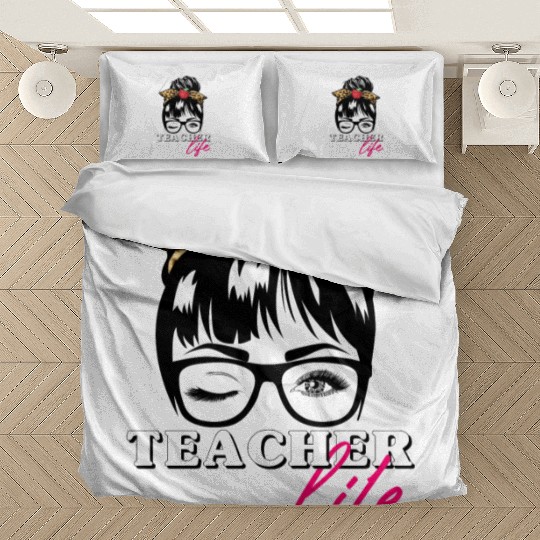 Teacher Life Messy Bun Bandana Bedding Sets