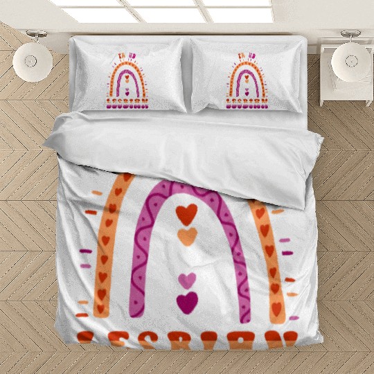 Proud Lesbian Pride Boho Rainbow Bedding Sets