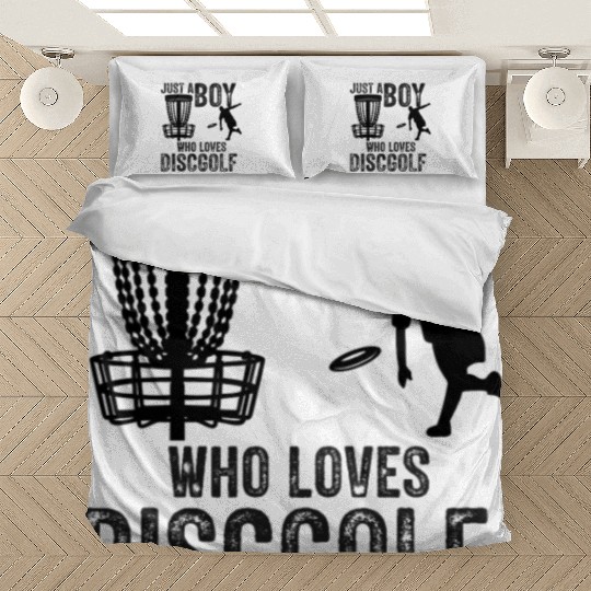 Boy Who Loves Disc Golf Vintage Ultimate Frisbee Bedding Sets