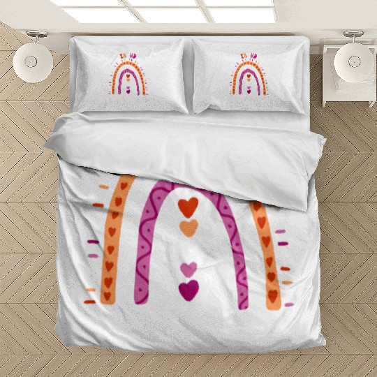 Proud Niece Lesbian Pride Boho Rainbow Bedding Sets