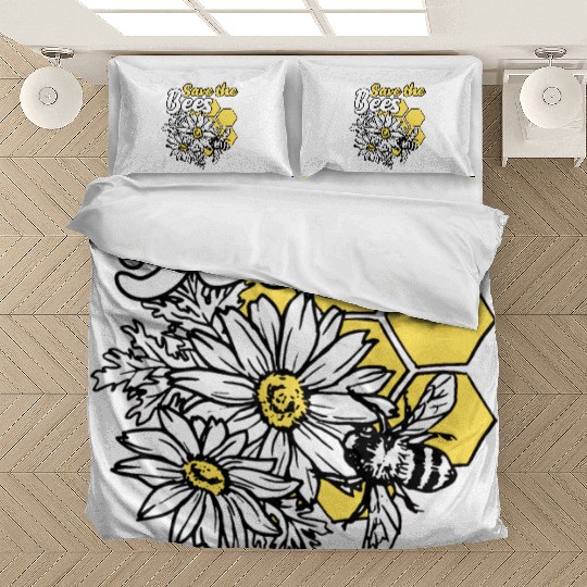 Save the bee honey bee gift idea environmental pro Bedding Sets