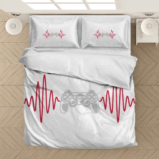 heartbeat console retro controller Bedding Sets