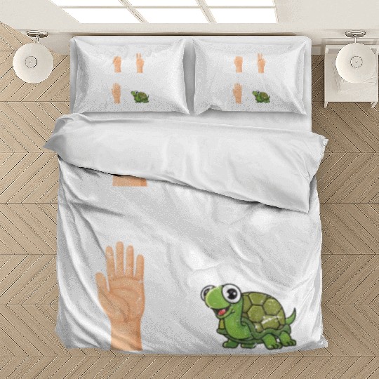 Rock Paper Scissors Nothing Beats Turtles Funny Tu Bedding Sets