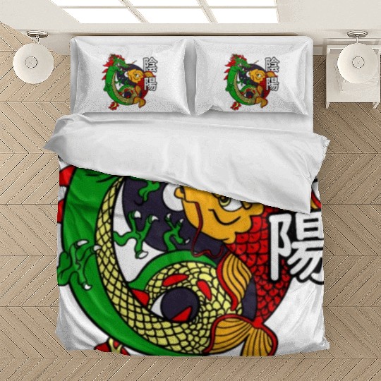 Dragon Koi Fish Good Bad | Japanese Culture Bedding Sets