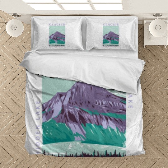 Glacier National Park Hidden Lake Distressed Bedding Sets
