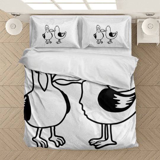 2 funny seagull friends Bedding Sets
