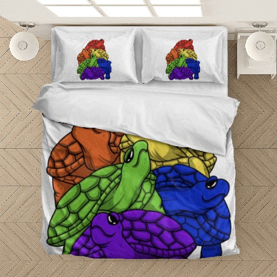 Turtle Stack LGBTQ Gay Pride Rainbow Flag LGBT Bedding Sets