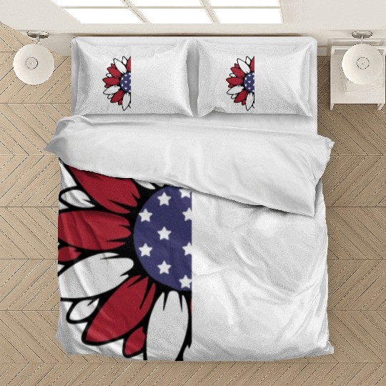 God Bless America Sunflower God Bless USA Bedding Sets