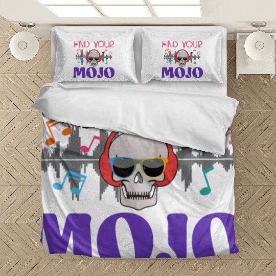 Find Your Mojo Colorful Violet Pink Retro Font Bedding Sets