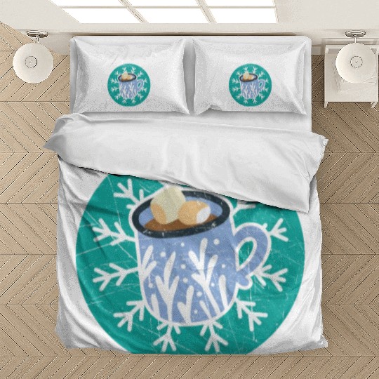 Hot Chocolate Season Snow Winter Season Drink Bedding Sets