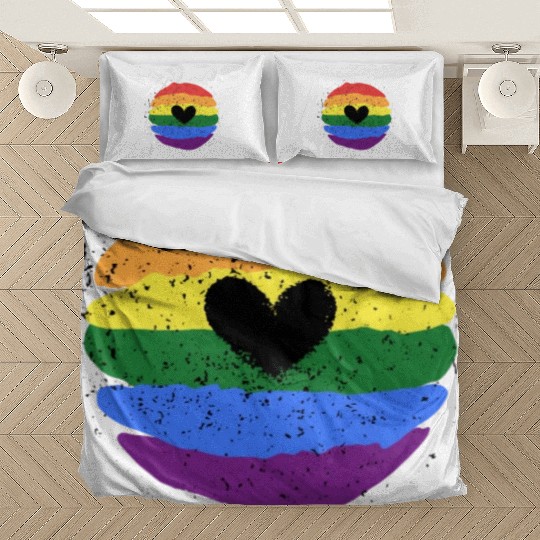 Lgbtq Gay Pride Month Rainbow Love Is Love Bedding Sets