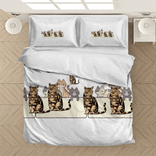Beautiful cats illustration 2 Bedding Sets