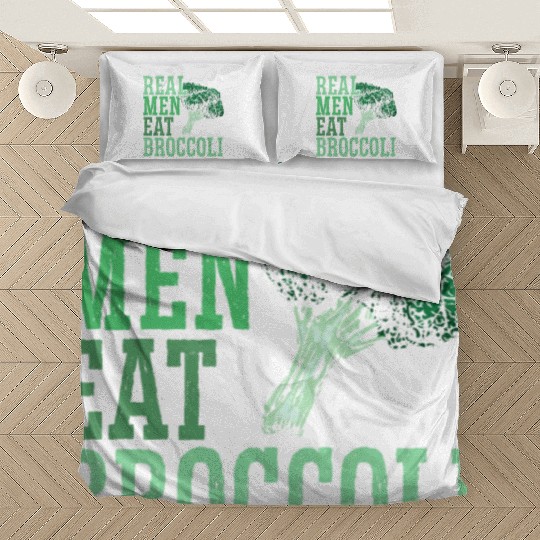 Real Men Eat Broccoli Broccoholic Vegetable Vegan Bedding Sets