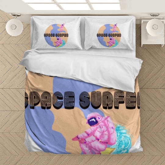 Space Surfer Two Astronauts and Planet Earth Bedding Sets