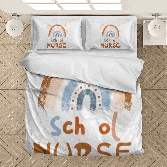 Cute Rainbow Leopard Print School Nurse Bedding Sets
