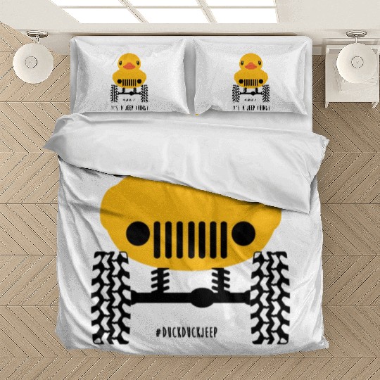 Jeep Cute Rubber duck on Offroad wheels duckduck Bedding Sets