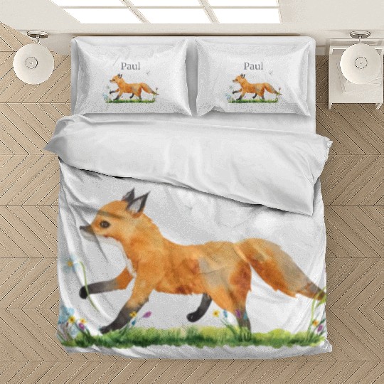 Waldtier Reh Hase Hedgehog Flowers Name Paul Bedding Sets