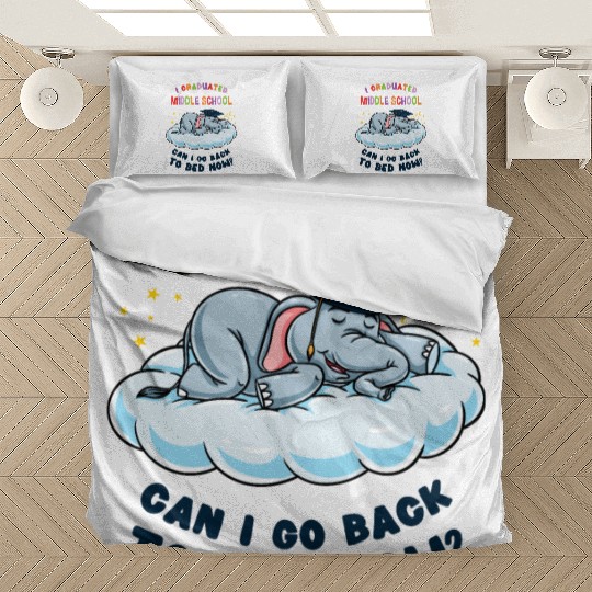 I Graduated Middle School Elephant Graduation Bedding Sets