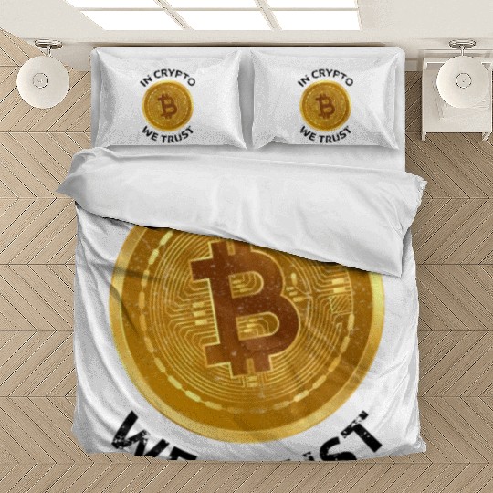 In Crypto We Trust Large Bitcoin Coin Design Tradi Bedding Sets