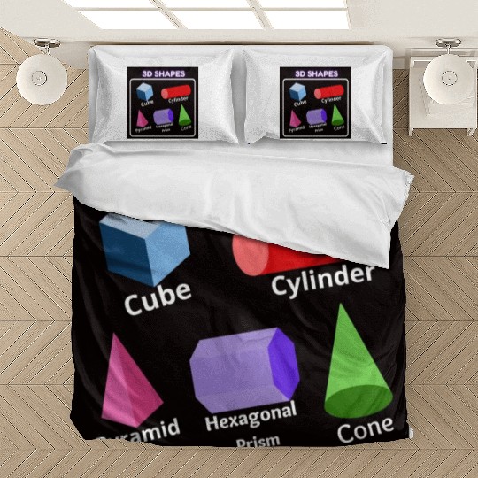 Preschool Homeschool,Learn Shapes For Kids Bedding Sets