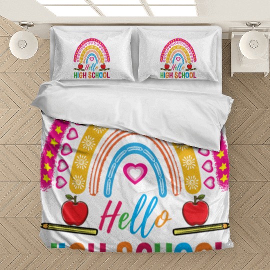 Hello High School Teacher Rainbow Bedding Sets