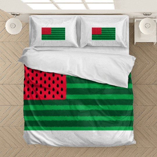 Funny Watermelon Flag USA Bedding Sets