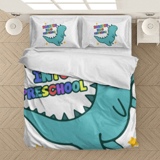 Roaring Into Preschool Cute Dinosaur Back To Bedding Sets