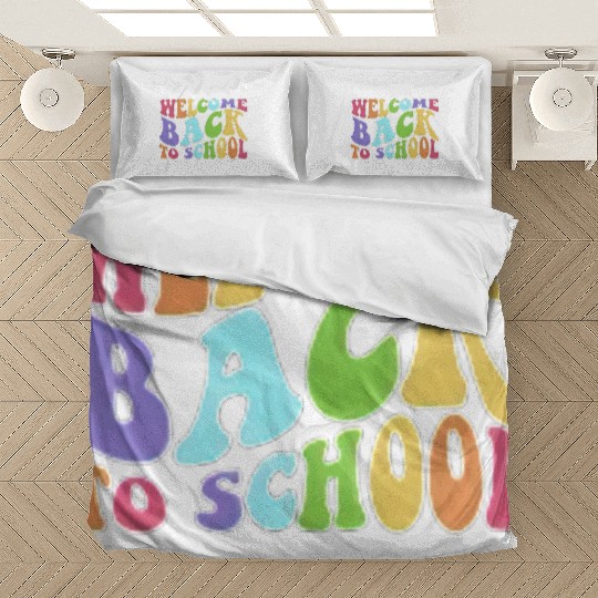 Colorful Welcome Back to School Student Teacher Bedding Sets