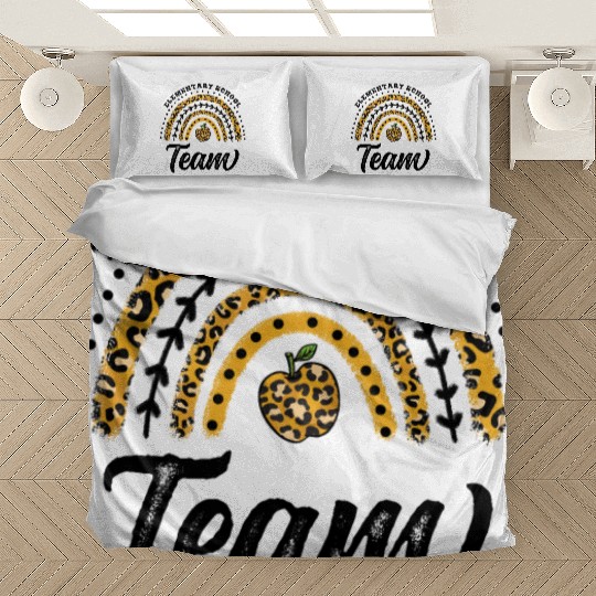 Elementary School Team Rainbow Back To School Bedding Sets