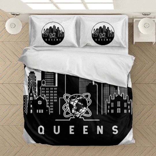 Queens New York Skyline Bedding Sets
