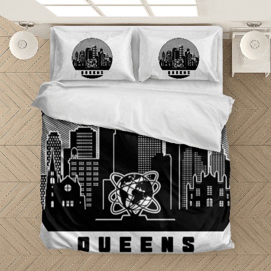 Queens New York Skyline Bedding Sets