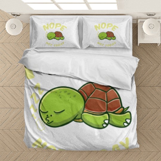 Nope Not Today Sleeping Turtle For Turtle Lover Bedding Sets