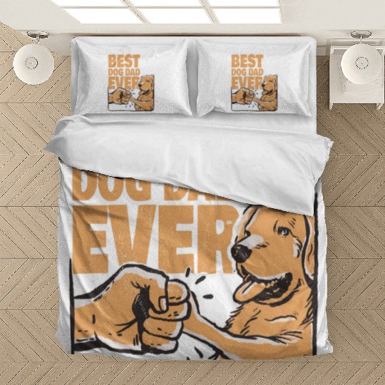 Best Dog Dad Ever Golden Redriever Dog Lover Bedding Sets