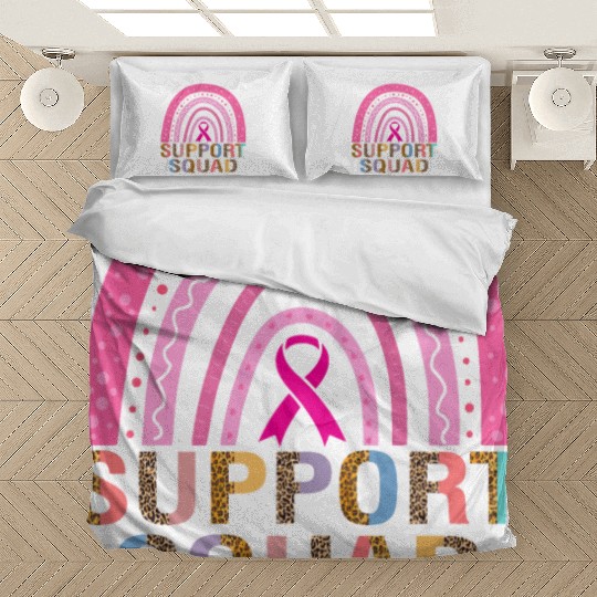 Support Squad Leopard Pink Warrior Breast Cancer Bedding Sets