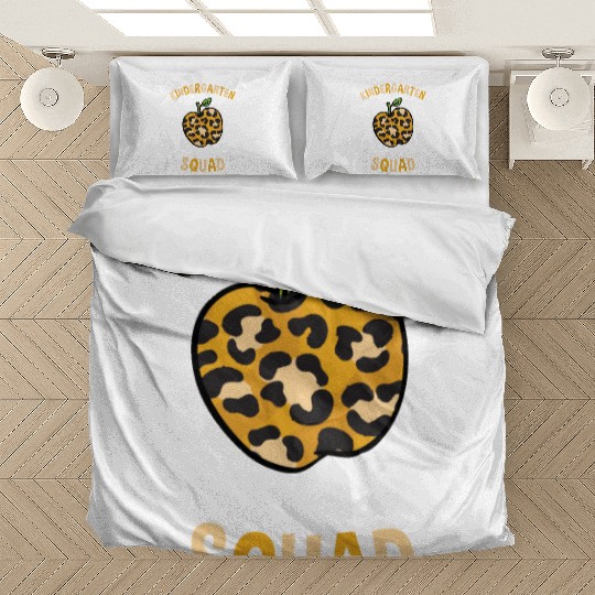 Kindergarten Back To School Squad Leopard Print Bedding Sets