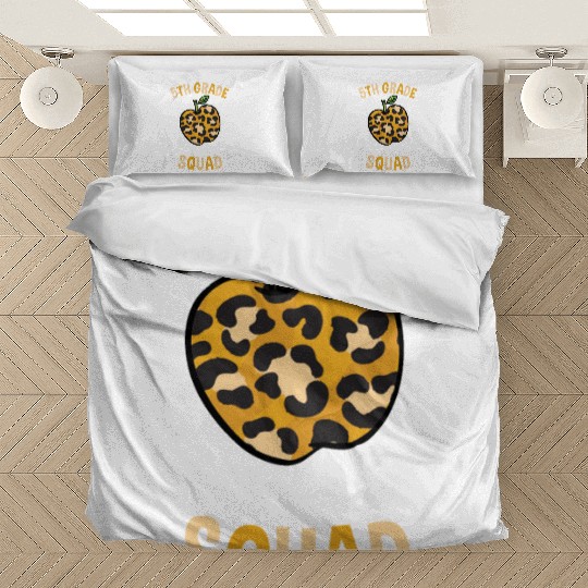 5th Grade Back To School Squad Leopard Print Bedding Sets