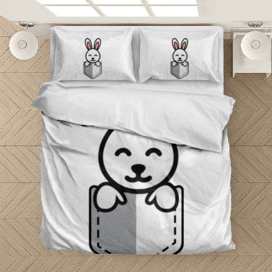 Bunny Pocket Cute Little Easter Sunday Egg Hunt Bedding Sets