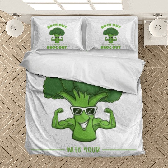 Rock Out With Your Broc Out for Broccoli Lover Bedding Sets