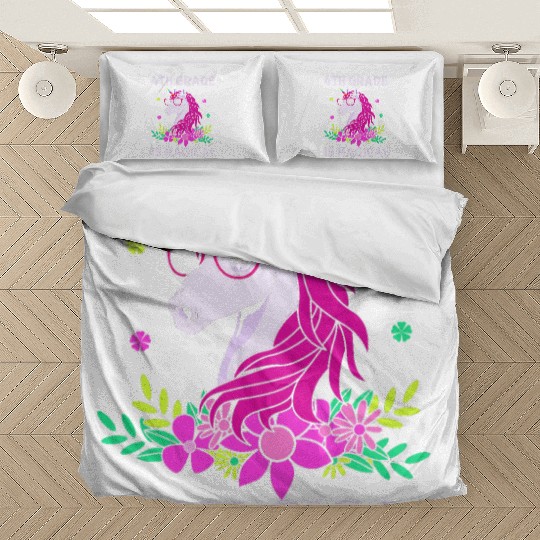Unicorn Back To School Teacher 4th Grade For Kids Bedding Sets